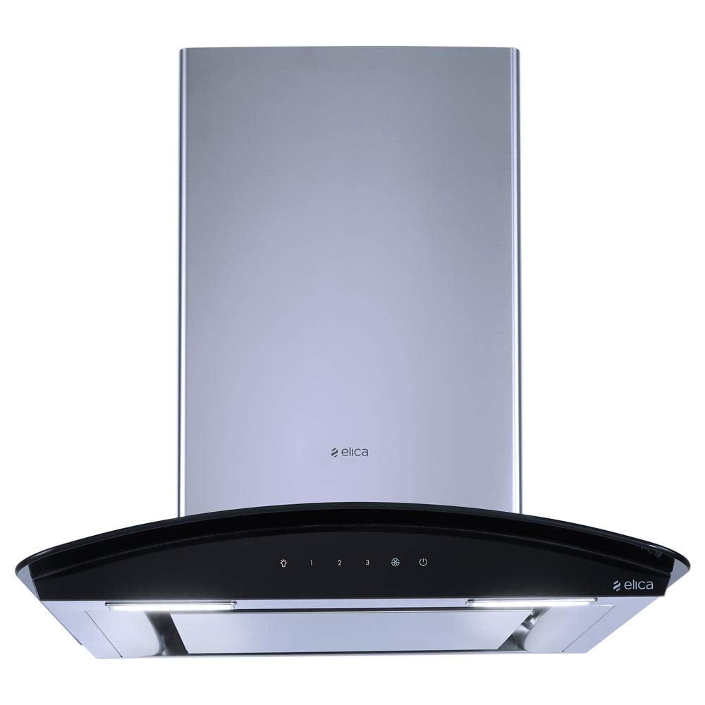 Elica Deep Silent Kitchen Chimney with EDS3 Technology (Glace EDS HE LTW 60 BK T4V LED, 1 3D Filter, Touch Control, Silver) Elica Deep Silent Kitchen Chimney with EDS3 Technology (Glace EDS HE LTW 60 BK T4V LED, 1 3D Filter, Touch Control, Silver) - Silv