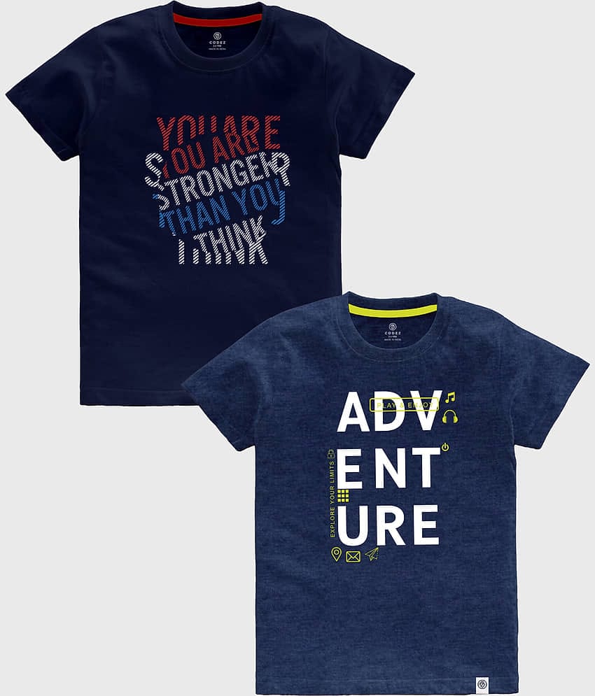 CODEZ Pack of 2 Boys Cotton T-Shirt ( Multicolor )