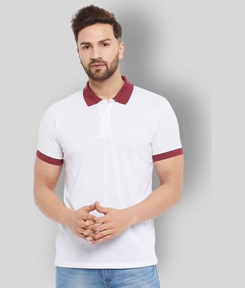 The Million Club Pack of 1 Cotton Blend Regular Fit Solid Half Sleeves Men's Polo T Shirt ( White )