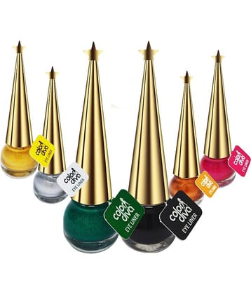 Color Diva Gold Glossy Eye Liner Liquid ( Pack of 6 )