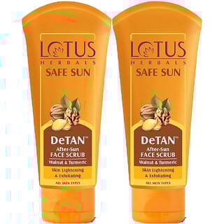 Lotus Herbals Safe Sun Detan After-Sun Face Scrub Walnut  Turmeric Exfoliates, Removes Tan100G (Pack Of 2)