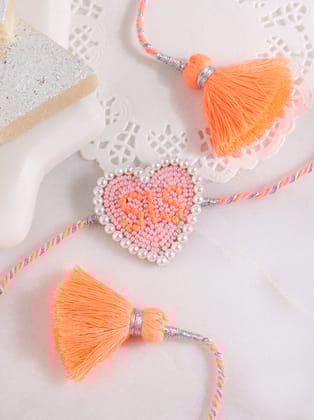 Bulk Sister Rakhi - Neon Orange-Pack of 10