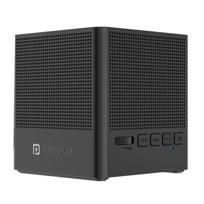 Portronics Bounce 2, 5W Portable BT Speaker with in-Built FM Radio, Type C Charging Port with 5 Hrs Playback (Black)