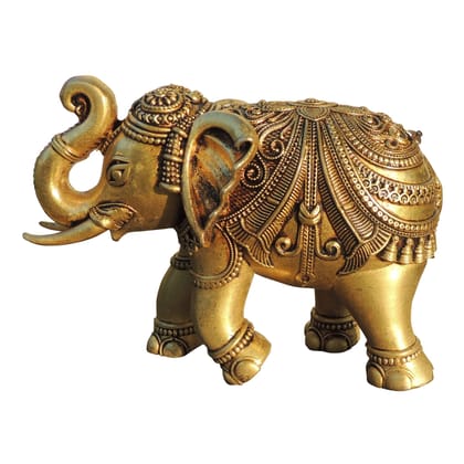 Brass Elephant (Haathi) Home Decorative Showpiece, Height : 4 Inch (BSMAS1707 G)