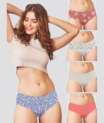 Kalyani Pack of 5 Cotton Hipster For Women ( Multicolor5 )