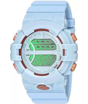 Viser Light Blue Silicon Digital Womens Watch