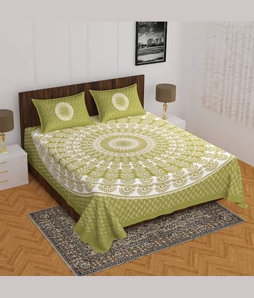 Cosito Cotton 1 Double Bedsheet with 2 Pillow Covers ( Multicolor )