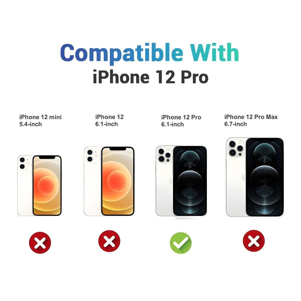 LIRAMARK Case Cover Compatible with Apple iPhone 12 Pro (6.1 inch) with Stand & Slider Camera Military Grade Protection