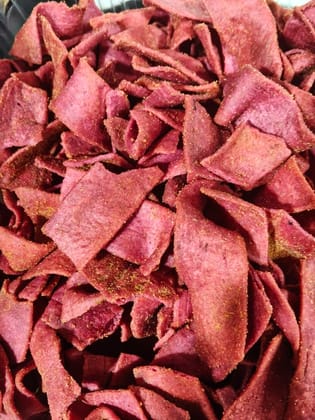 Mom's Magic Beetroot Chips Vacuum Fried Vegetable Crisps 150g | Healthy Natural Veggie Snack Pouch