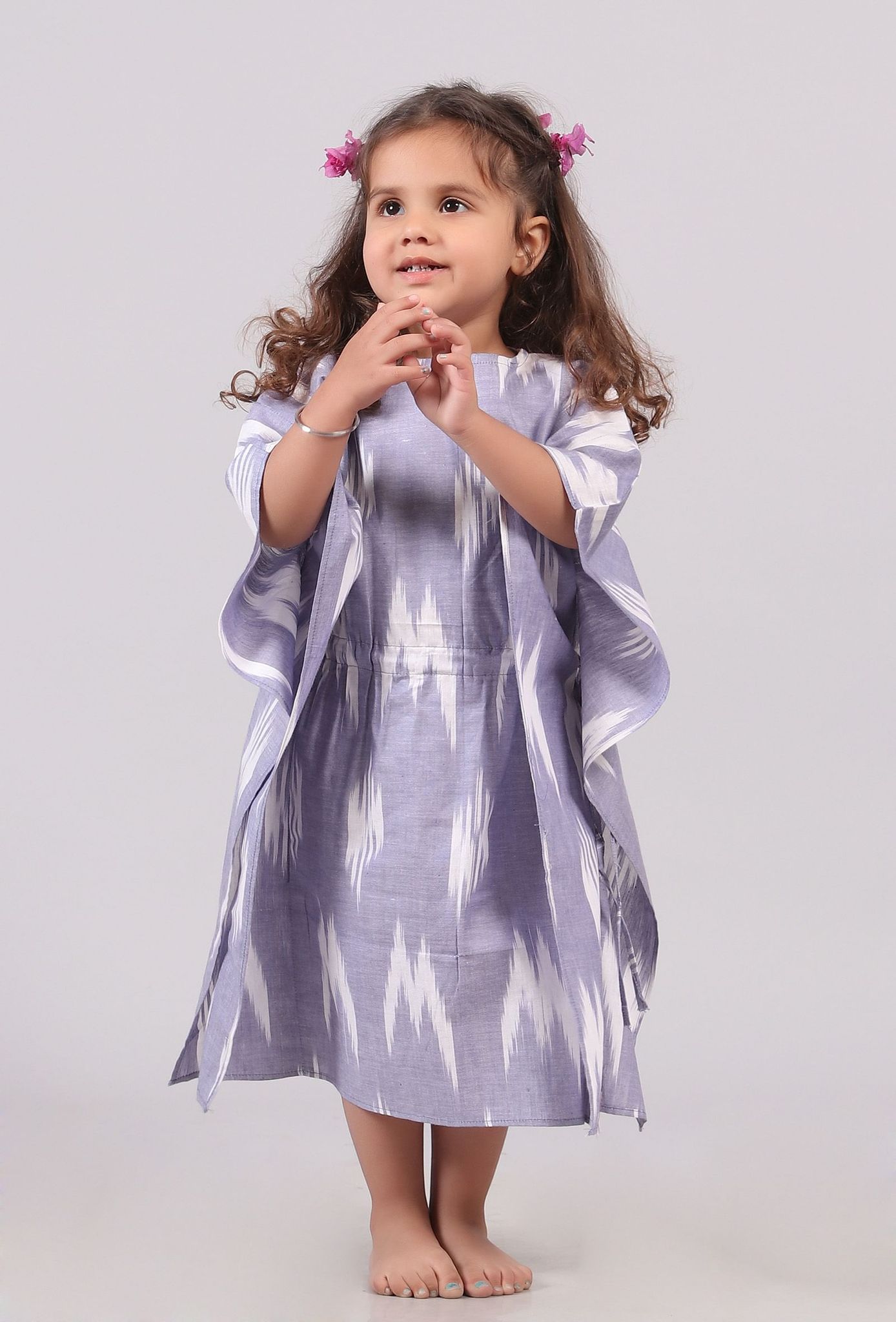 Light Blue Ikat Kaaftan-4-5Y