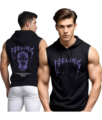 Looks United Pack of 1 Polyester Gym Vest For Men ( Black )