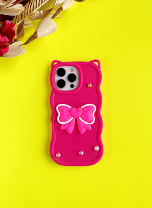 Pink BowTied Babe Sling Case for iPhone 15 Pro