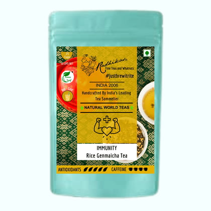 IMMUNITY Rice Genmaicha Tea - A Healthy Blend for Immunity & Satisfaction (50 gm - Makes 25 Cups of Tea) by M/S RADHIKAS FINE TEAS AND WHATNOTS