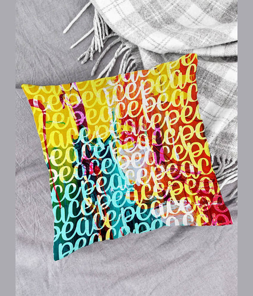 Houzzcode - Water Repellent Yellow Polyester Pillow Covers 40x40x3 ( Pack of 1 )