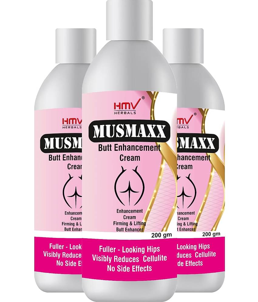 HMV Herbals Musmaxx-Hip Enhancement Cream for Men & Women for Beautiful back (Pack of 200gm X 3)