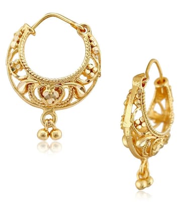 Vighnaharta - Golden Bali Earrings ( Pack of 1 ) - Golden