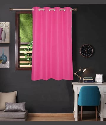 N2C Home Solid Semi-Transparent Eyelet Curtain 5 ft ( Pack of 1 ) - Pink