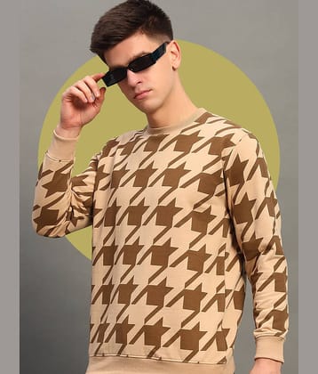 THE CASUALS Cotton Blend Round Neck Men's Sweatshirt - Beige ( Pack of 1 )