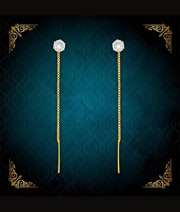 LUV FASHION Golden Drop Earrings ( Pack of 1 )