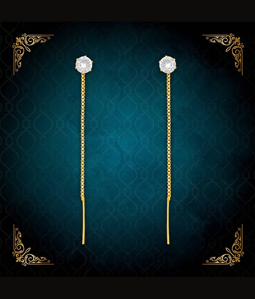 LUV FASHION Golden Drop Earrings ( Pack of 1 )