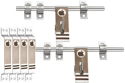 BUCKLER Door Aldrop Stainless Steel Aldrop for Main gate | Main Door | Kitchen Door | Bedroom Door | Office and Wooden Door Laser Print Design-Size-10 Inch- 14MM
