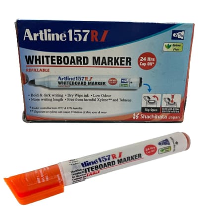 Artline 157RI Whiteboard Marker Pack of 10 (Orange Colours) | For Presentations, Classrooms, & Meetings
