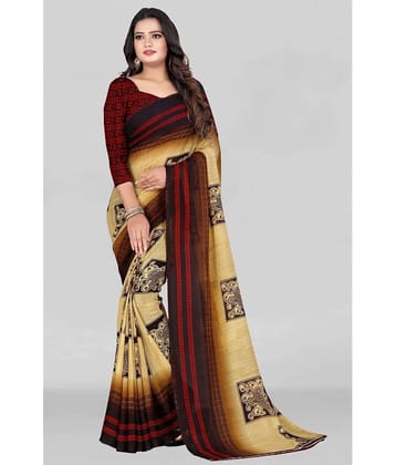 LEELAVATI Georgette Printed Saree With Unstitched Blouse Piece ( Maroon )