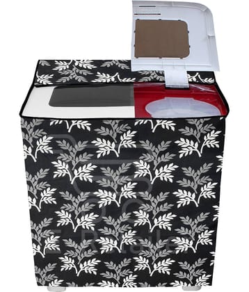 E-Retailer Single Polyester Black Washing Machine Cover for Universal 8 kg Semi-Automatic