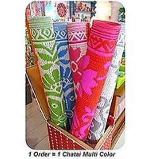 Plastic Floor Mat/Chatai, Large (Random Colour Design, Size - 6x4Feet)