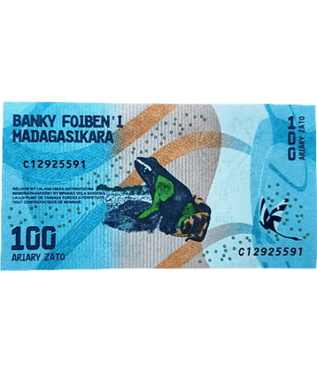 SUPER ANTIQUES GALLERY - MADAGASKAR 100 ARIYARY NOTE IN TOP GRADE 1 Paper currency & Bank notes