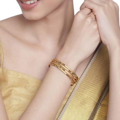 Set of 4 Matte Gold Plated Bangles