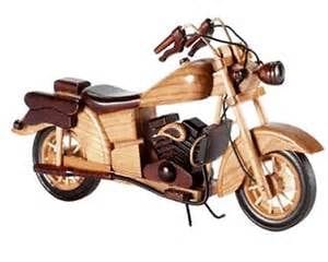 Handicraft Exim Handcrafted Wooden Motorcycle Showpiece | Natural Wood Finish | Home Decor