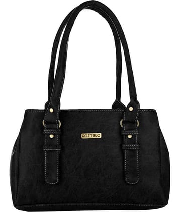 Fostelo Shoulder Bag Faux Leather Set of 1 ( Black )