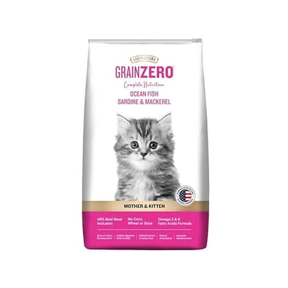 Grain Zero Ocean Fish, Sardine and Mackerel Kitten Dry Cat Food (Mother & Kitten)-1.2 Kg
