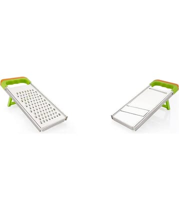 iview kitchenware - Stainless Steel Slicer,Vegetable Grater,Coconut Grater ( Pack of 2 ) - Green