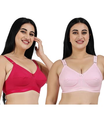 Ladyland Pack of 2 Cotton Blend Non Padded Everyday Bra For Women ( Multicolor )