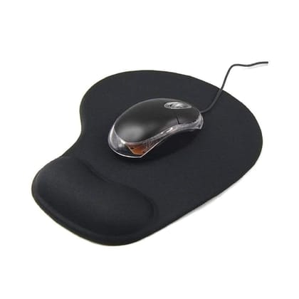 Mouse Pad with Comfortable Wrist Rest Support and Lycra Cloth for Easy Pain Relief, Durable and Washable, Classic ( Black) Mouse Pad with Comfortable Wrist Rest Support and Lycra Cloth for Easy Pain Relief, Durable and Washable, Classic ( Black)