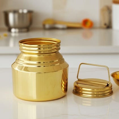 Brass Gangajali 480 ml – Medium Sacred Water Pot for Temple, Height : 5 Inch (ZMAS211 B)