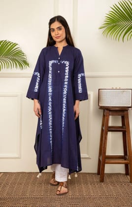 Indigo Blue Shibori Kurta-S