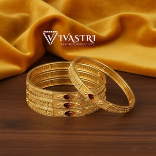 Vivastri Premium Designer Alloy Brass 1 Gram Gold Plated Bangles Kangan Kada for Women Girls- VIVA1076BG2.4 Vivastri Premium Designer Alloy Brass 1 Gram Gold Plated Bangles Kangan Kada for Women Girls- VIVA1076BG2.4