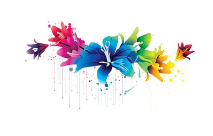 DreamKraft Colourful Flowers PVC Vinly Wall Stickers (Multicolor, 55 cm X 105 cm)