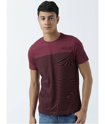 Huetrap Pack of 1 Cotton Regular Fit Men's T-Shirt ( Wine )