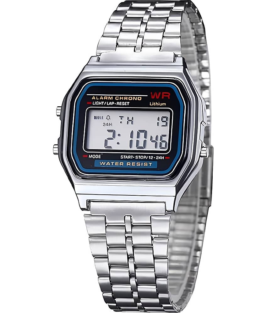 Viser Silver Metal Digital Womens Watch