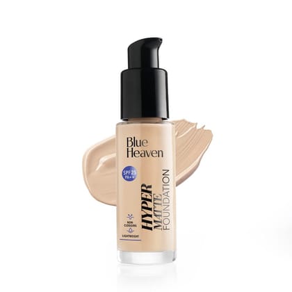 Blue Heaven Hyper Matte Foundation for Face Makeup with SPF 25 PA++, Matte Finish, Light Weight Formula, Medium Coverage for All types of Skin, Cream 101-Vanilla, 30ml Blue Heaven Hyper Matte Foundation for Face Makeup with SPF 25 PA++, Matte Finish, Lig Blue Heaven Hyper Matte Foundation for Face Makeup with SPF 25 PA++, Matte Finish, Light Weight Formula, Medium Coverage for All types of Skin, Cream 101-Vanilla, 30ml Blue Heaven Hyper Matte Foundation for Face Makeup with SPF 25 PA++, Matte Finish, Lig