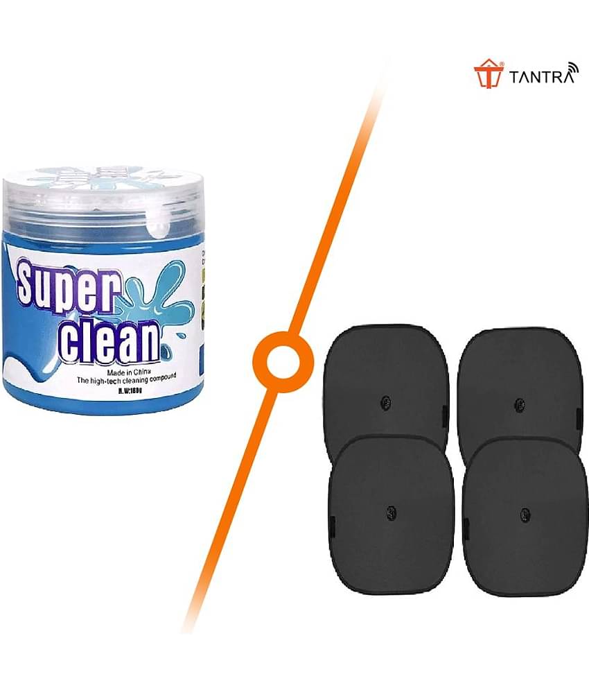 TANTRA Car Accessories Combo Kit with Car Sunshade- 4pcs and Car Cleaning Gel