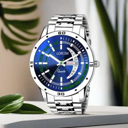 LOREM Blue Day Date Analog Watch for Men LR110-UF