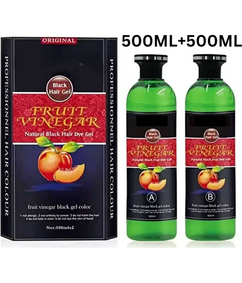 WRIXTY Fruit Vinegar Hair Dye Gel Black 500ml Instant Smooth Soft Hair Natural Shine Easy Apply