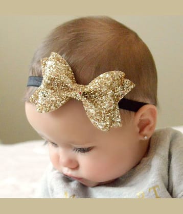 FOK 2 Pcs Sparkling Bows Glitter Sequins Headband Hairband Clips for Kids and Girls - Random Color