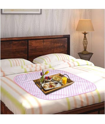 PrettyKrafts Bed Server for Home or Travel Purpose, Food Mats, Bedsheet Protector, Good for 6 Pax, Large Size, Polka Pink
