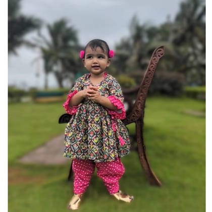 Malmal Anarkali Style Kurti with Salwar | Patola-6-8Y